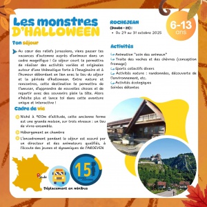 Séjour AROEVEN pendant les vacances de la Toussaint