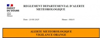Alerte Préfecture Vigilance Orange (pluie)