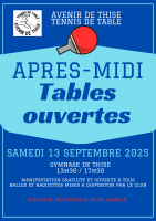 Après-midi Tables Ouvertes Tennis de table